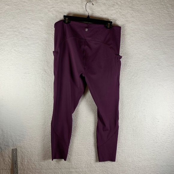 Hind Legging‎ Women's XL Purple Pockets Stretch Mesh Detail Yoga Pull On 7006 - Picture 10 of 11